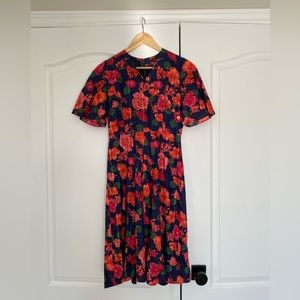 Vintage floral A-line dress